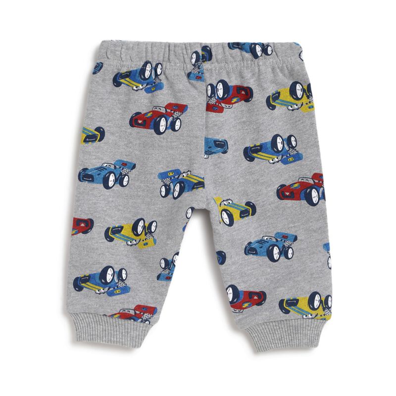 Boys Grey Printed French Terry Sweatpants image number null